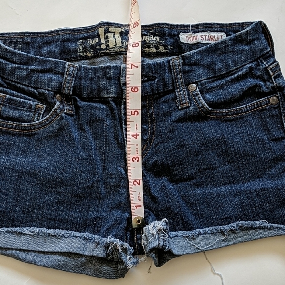 Western Festival Micro Shorts Denim Los Angeles Rising Starlet  Shorts Size 25 - Picture 11 of 12